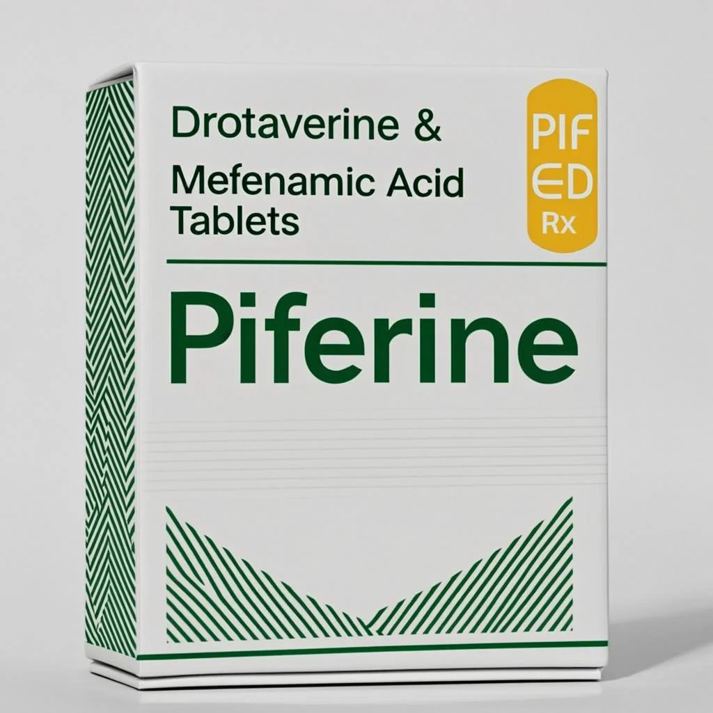 Piferine — Drotaverine Hydrochloride 80 mg + Mefenamic Acid 250 mg Tablets medicine pack